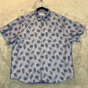 Tommy‎ Bahama Coconut Point Camp Shirt Men's XXL Blue Harbor Fronds Island Zone